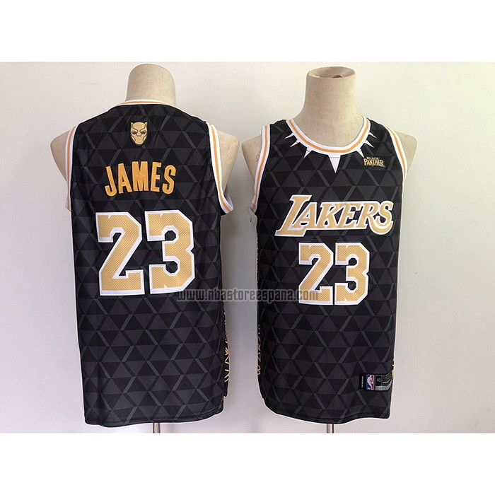 Camiseta Los Angeles Lakers Lebron James NO 23 Negro
